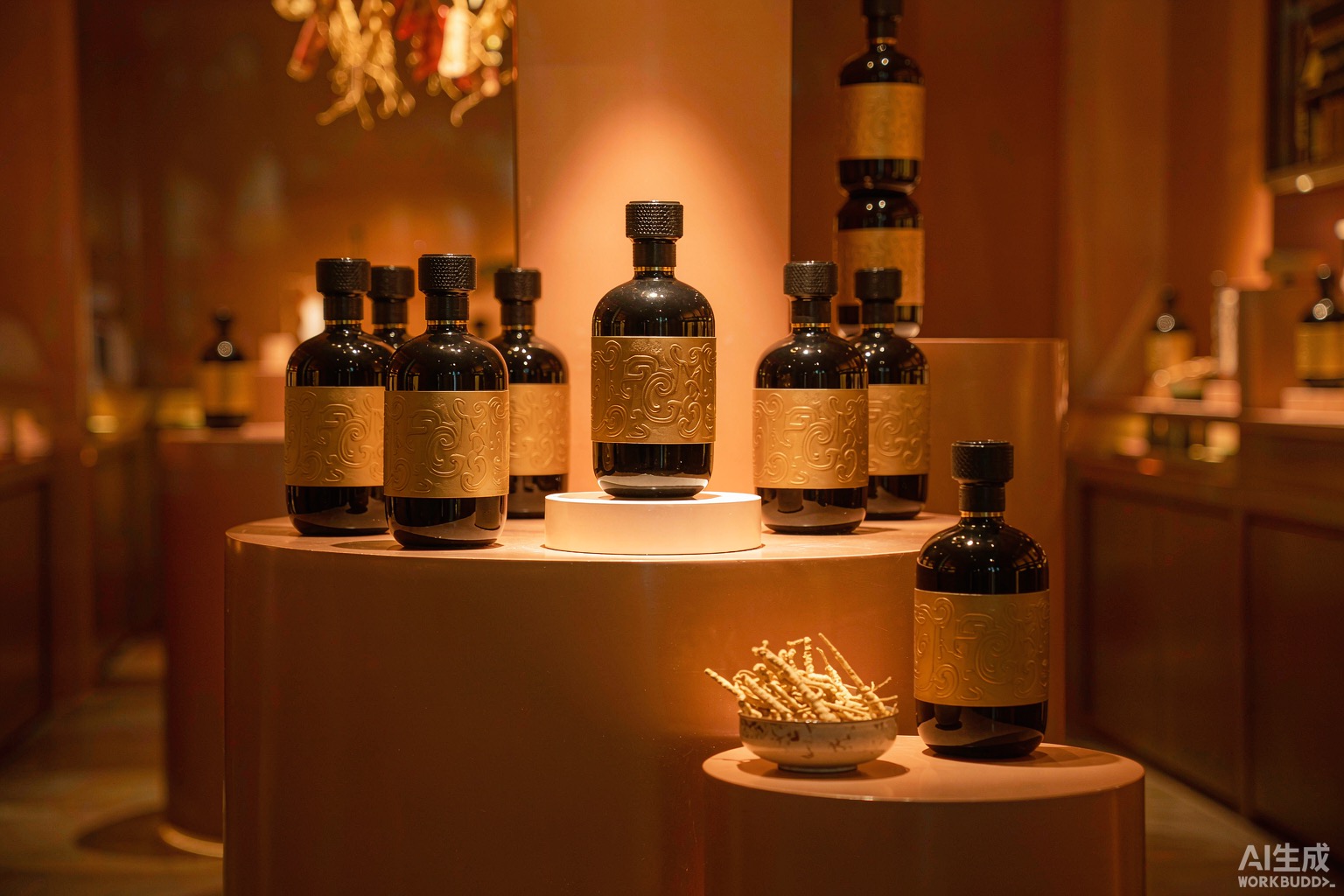 retail merchandising displays tonic drinks, health drink shelf display, wellness product merchandising